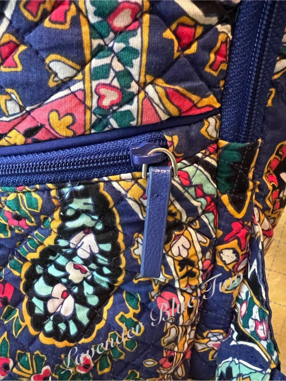 VERA BRADLEY Romantic Paisley 2018 Iconic Backpack Travel Purple Blue Yellow Lig